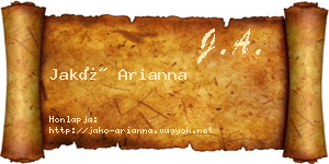 Jakó Arianna névjegykártya